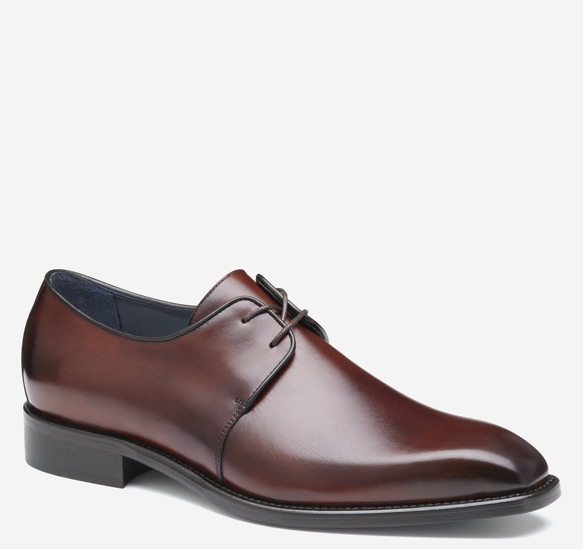 Men's Larson 2-Eye Plain Toe in Mahogany Italian Calfskin