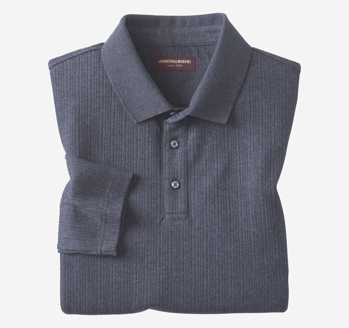 Quincy Ribbed Long-Sleeve Polo image number null