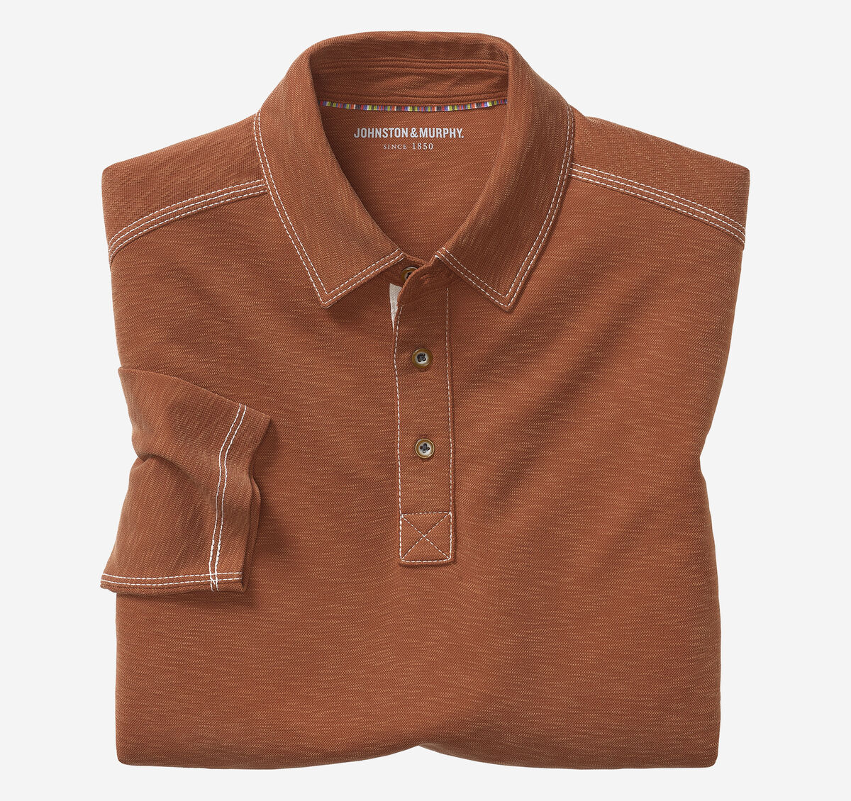 Vintage Slub Long-Sleeve Polo image number null