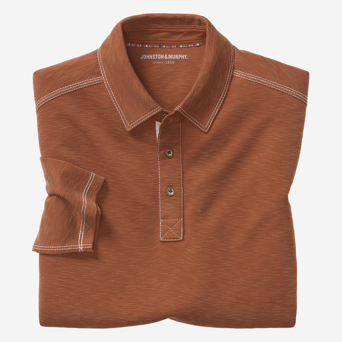 Vintage Slub Long-Sleeve Polo image number null