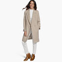 Wool-Blend Coat with Removable Knit Collar image number null