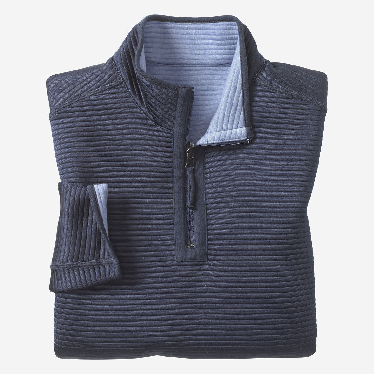 Reversible Channel-Quilted Quarter-Zip image number null