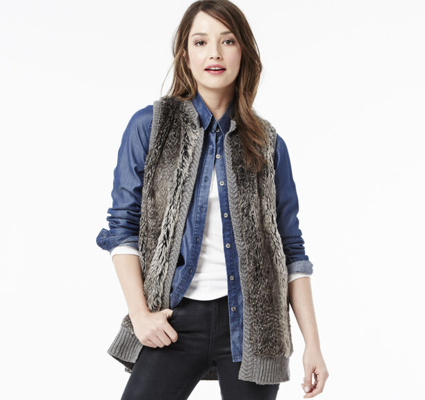 Faux Fur Sweater Vest Johnston & Murphy