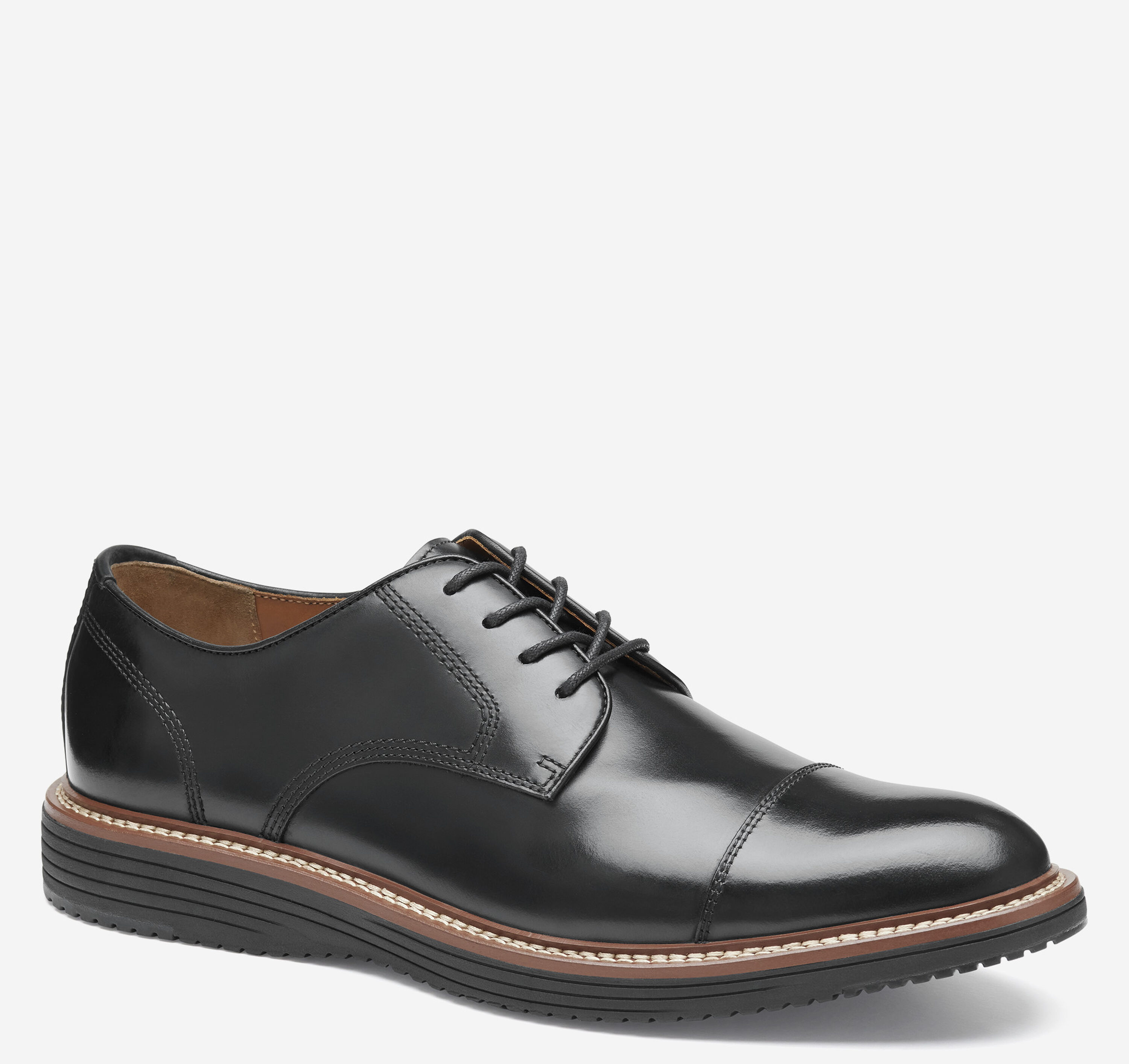 Johnston & Murphy Upton Cap Toe - Black Full Grain - 13