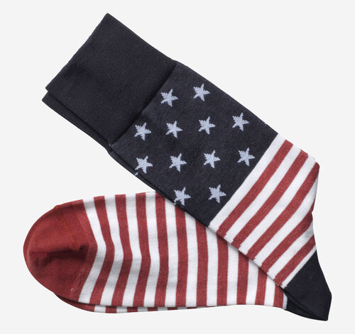 Novelty Socks - Navy/Red Flag