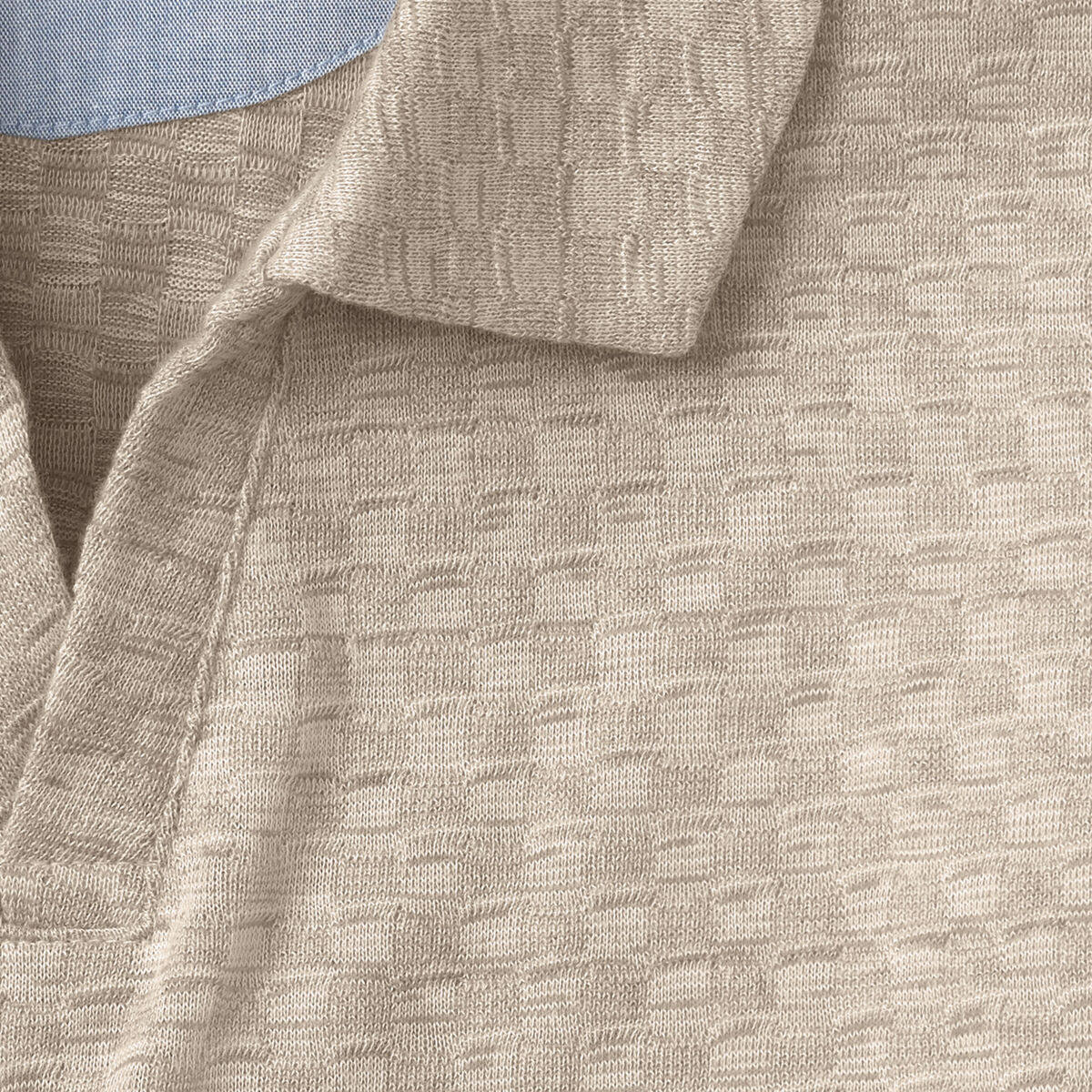 Basketweave V-Neck Polo image number null