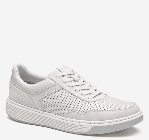 Dawson Moc Toe U-Throat - White Suede/Full-Grain Leather