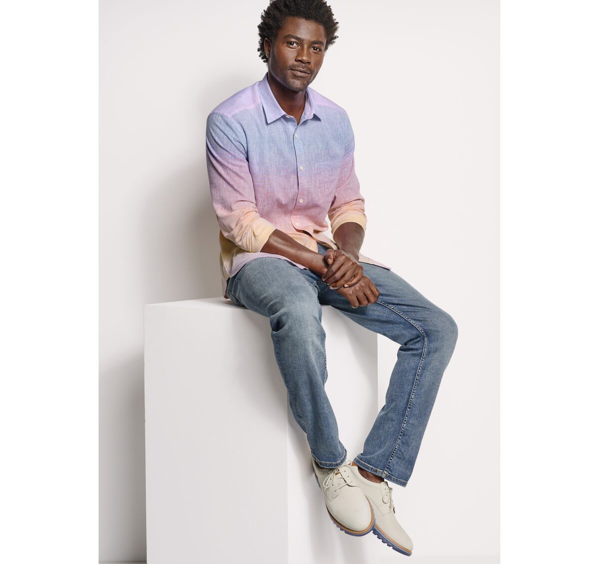 Washed Linen-Blend Shirt image number null