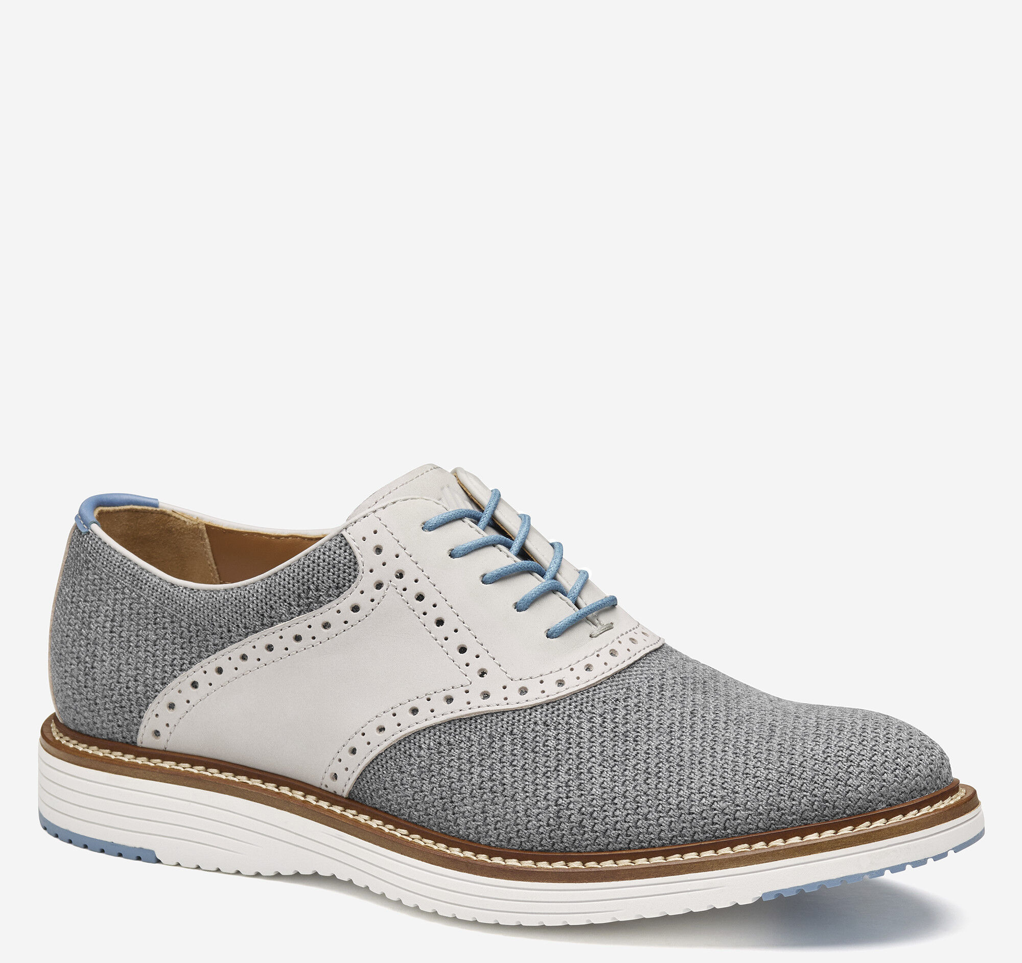 (取寄) ジョンストン&マーフィー メンズ アップトン ニット サドル Johnston & Murphy men Upton Knit Saddle Gray Knit/Full Grain Men's Upton Knit Saddle in Gray Knit/Full Grain | Johnston & Murphy