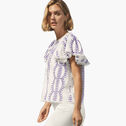 Game Day Eyelet Flutter Sleeve Top image number null
