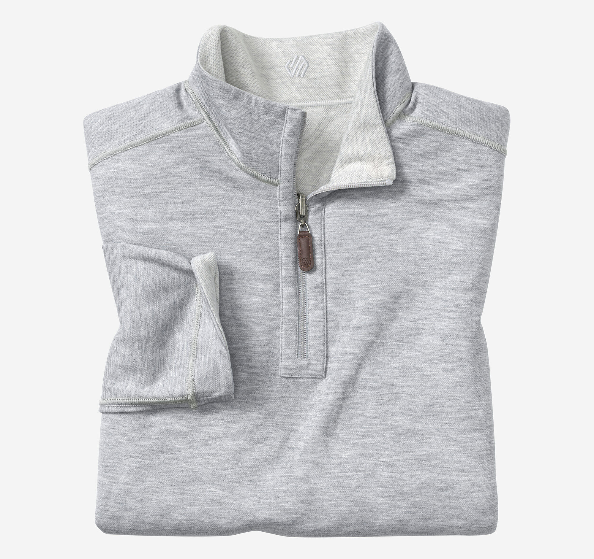 Men's Icon Reversible Solid Quarter-Zip in White/Storm | Johnston