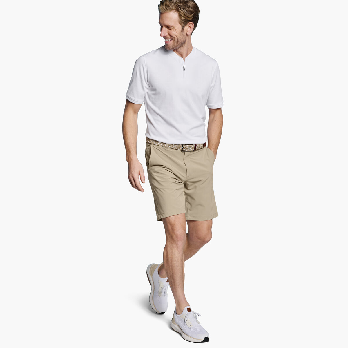 Jacquard Zip Polo image number null