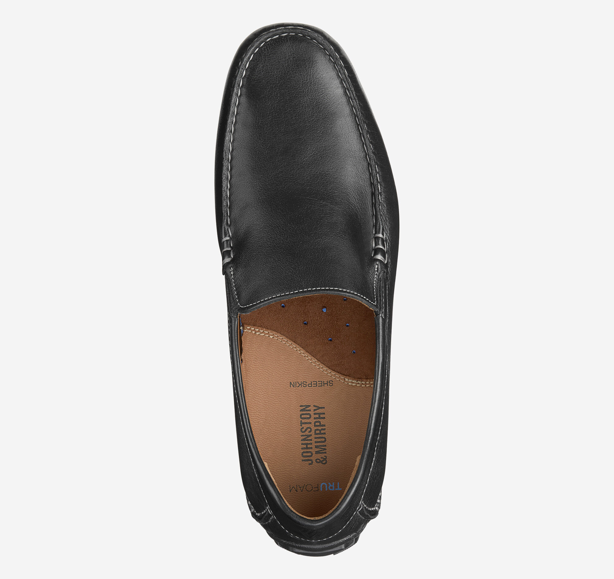 Men's Cort Moc Venetian in Black Full Grain | Johnston & Murphy