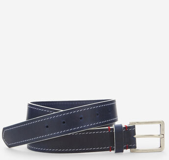 White-Edge Waxed Leather Belt