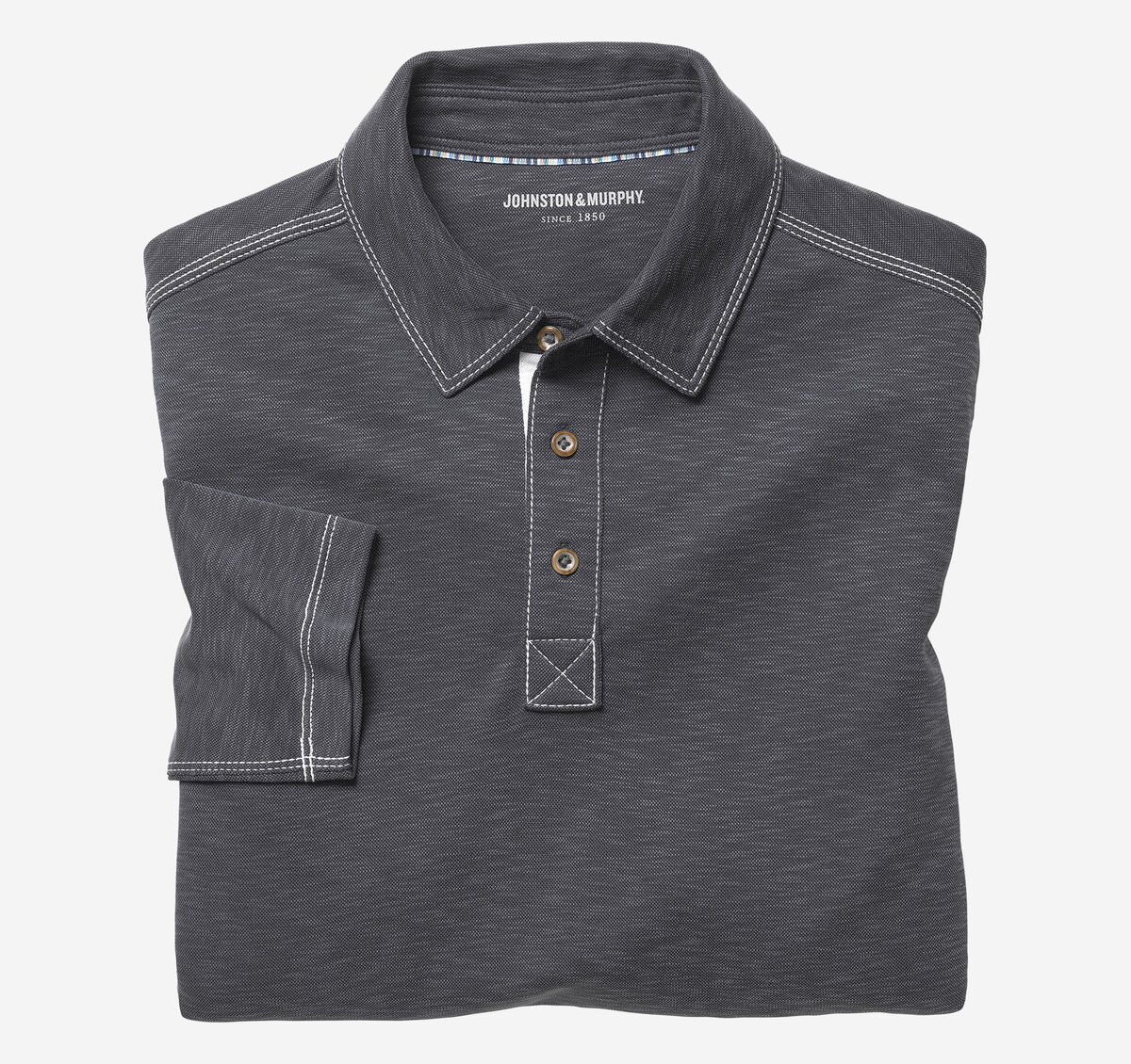 Vintage Slub Long-Sleeve Polo image number null