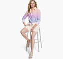 Ombre Button-Front Shirt image number null