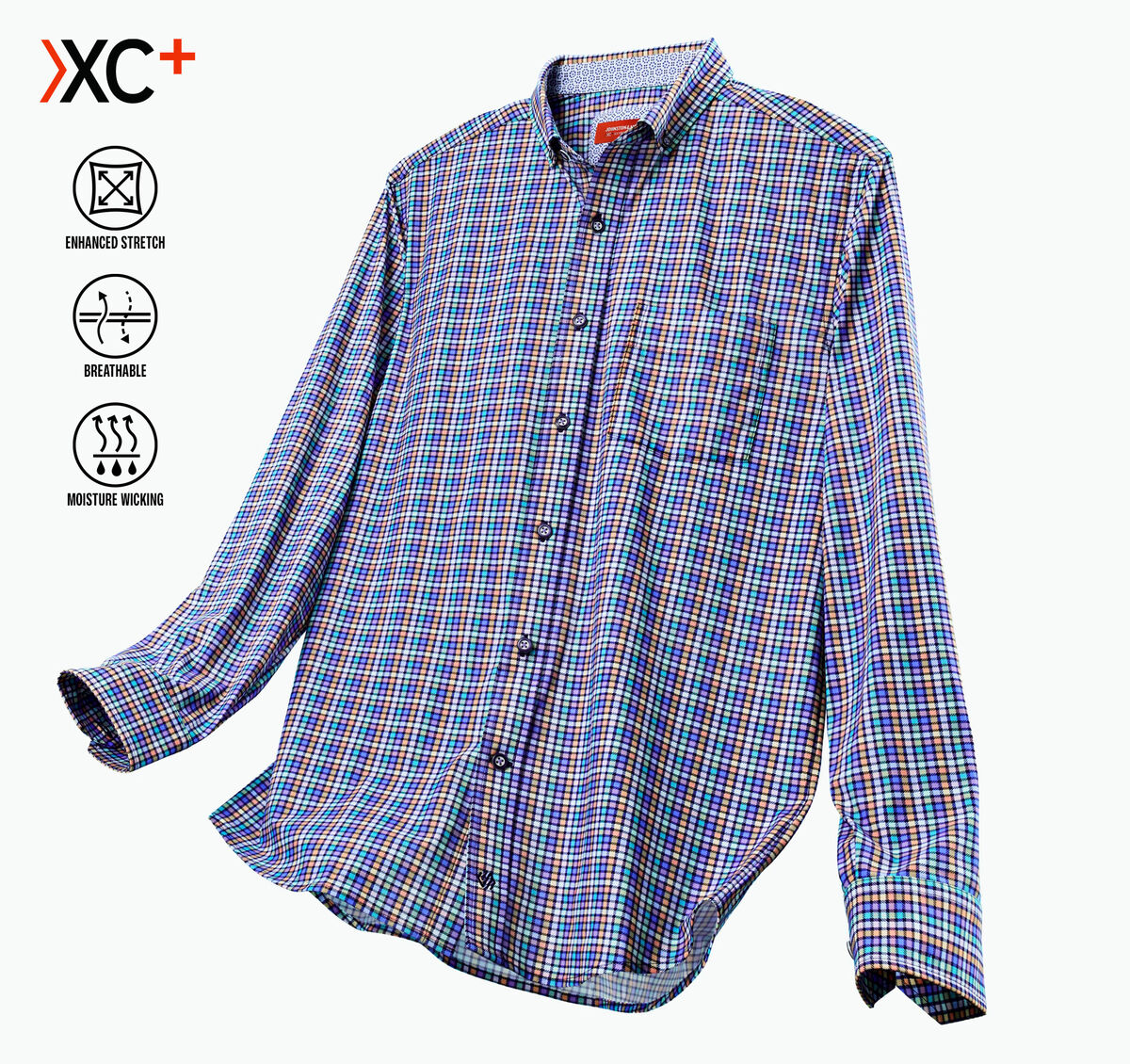 XC+&trade; Motion Long-Sleeve Sport Knit Shirt image number null