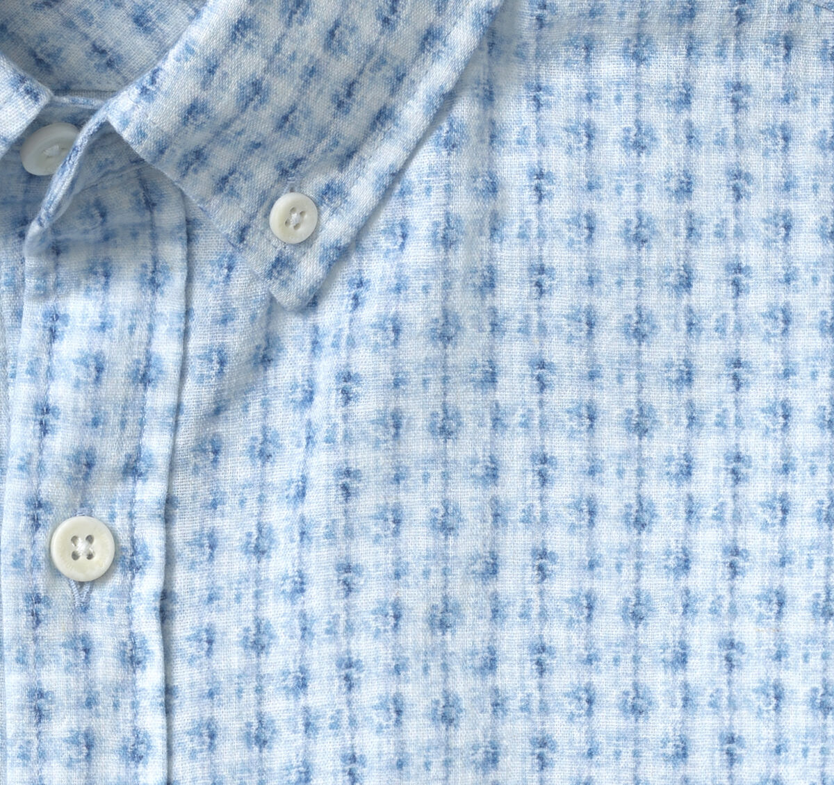 Cotton-Linen Short-Sleeve Print Shirt image number null