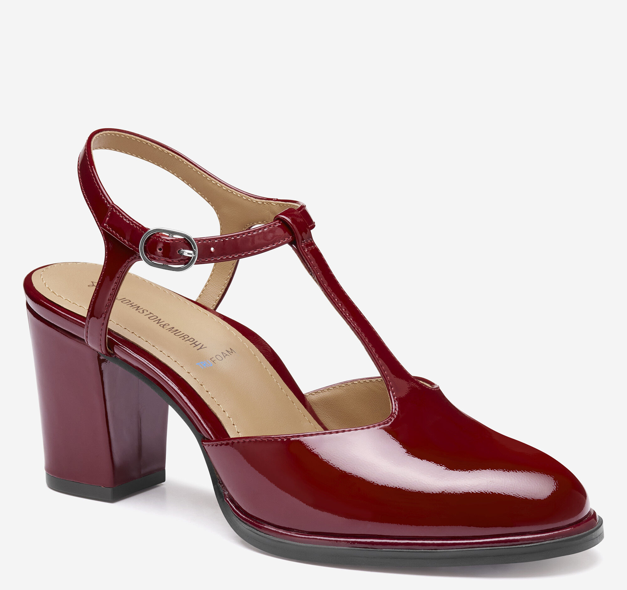 (取寄) ジョンストン&マーフィー レディース エイミー Tストラップ パンプス Johnston & Murphy women Amy T-Strap Pumps Red Women's Amy T-Strap Pump in Red Patent Leather | Johnston & Murphy