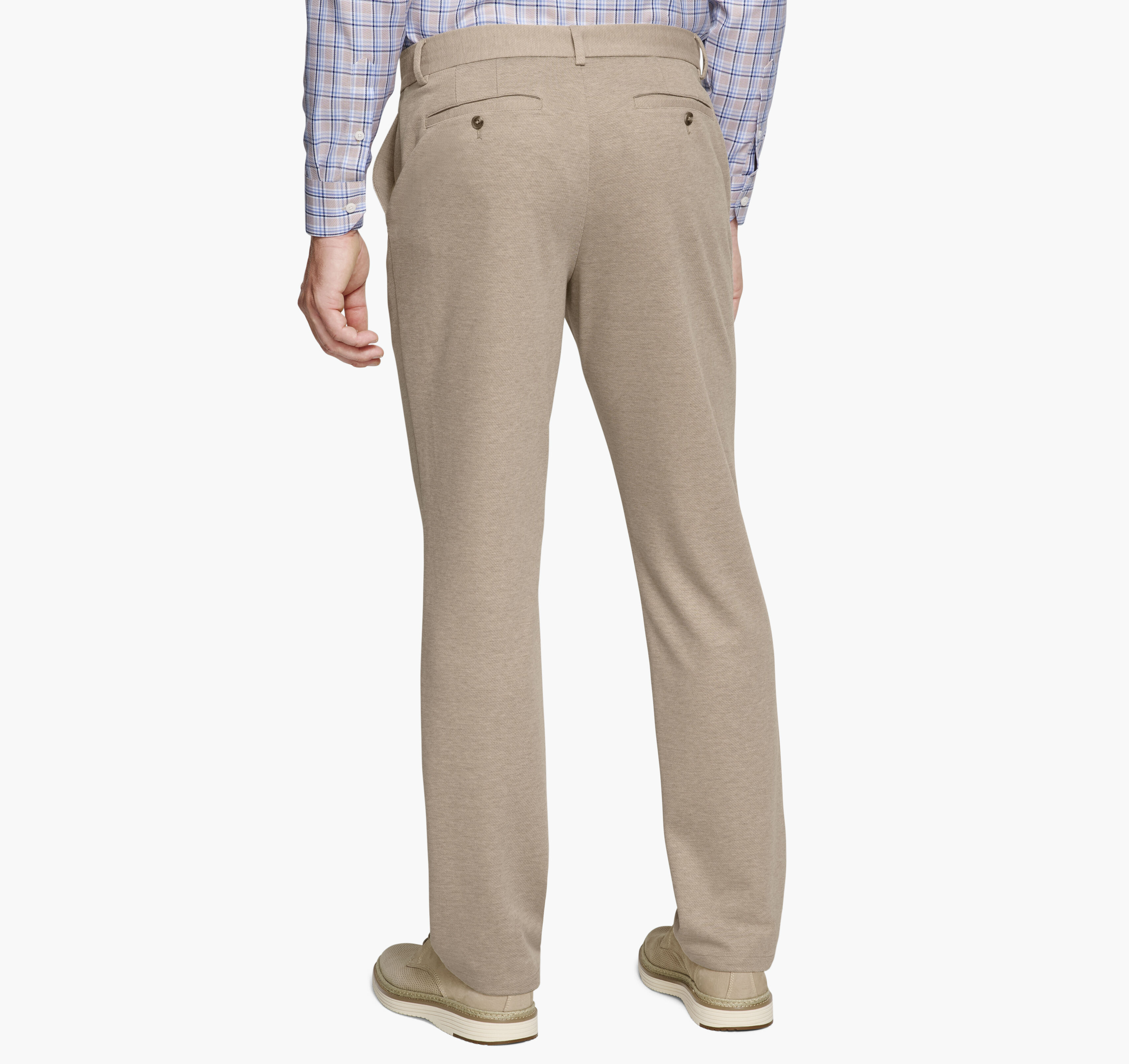 Men's XC Flex® Knit Pants in Tan Twill | Johnston & Murphy