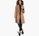 Wool-Blend Coat with Removable Knit Collar image number null