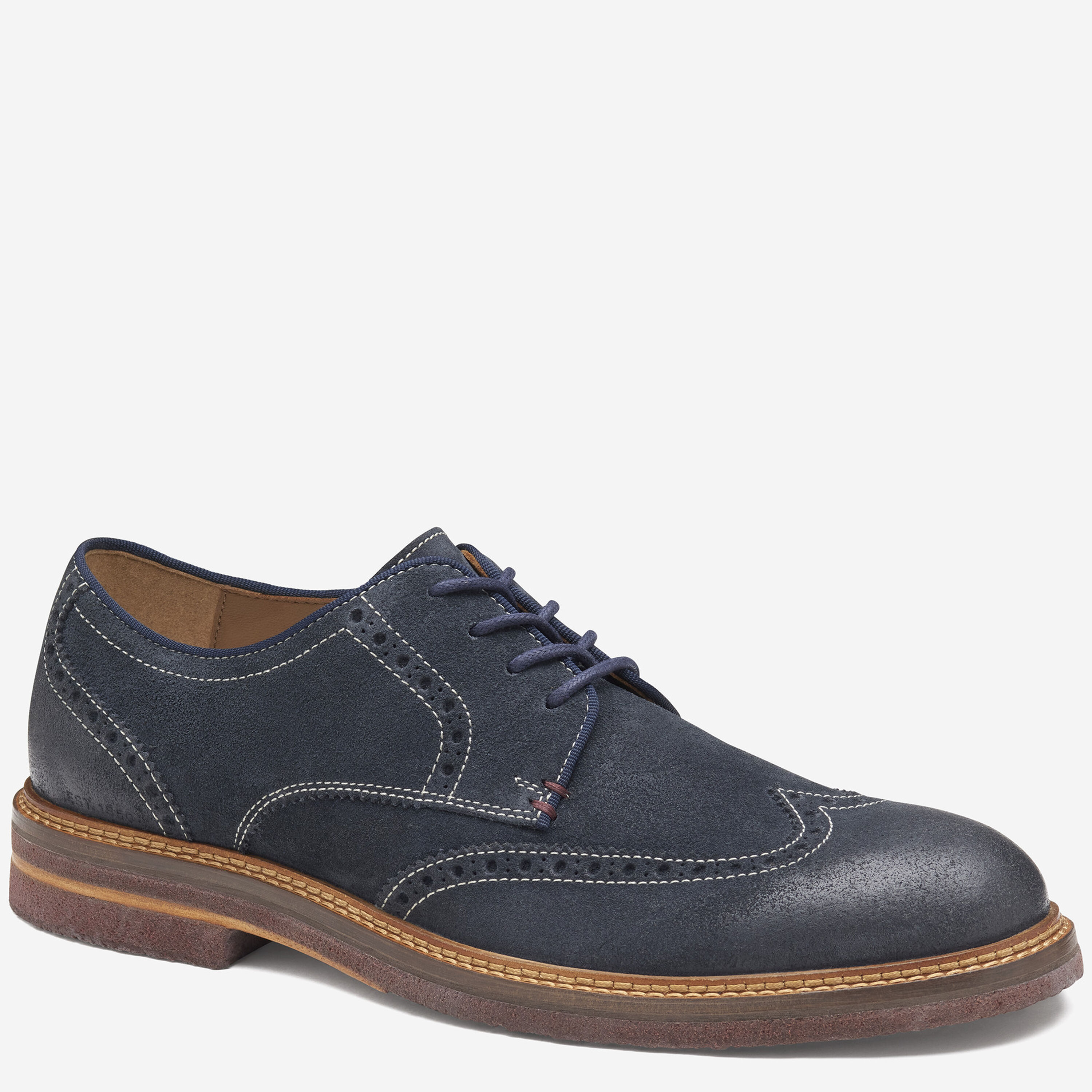 Navy Suede Wingtips Wingtip Brogue Oxford- Navy Suede | Wedding Shoes | Lethato main image 4
