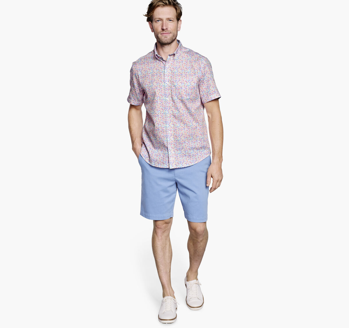 Textured Cotton Short-Sleeve Shirt image number null