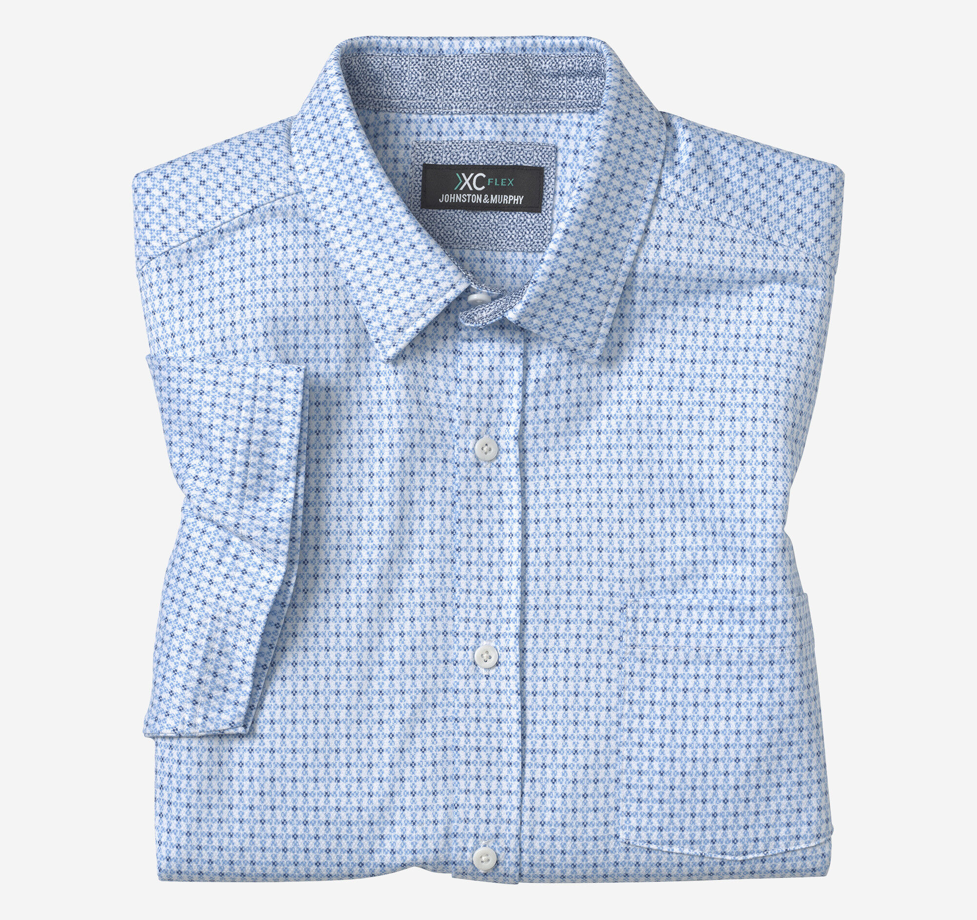 Men's XC Flex® Short-Sleeve Birdseye Shirt in Blue Flower