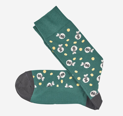 Novelty Socks - Dark Green Money Bags