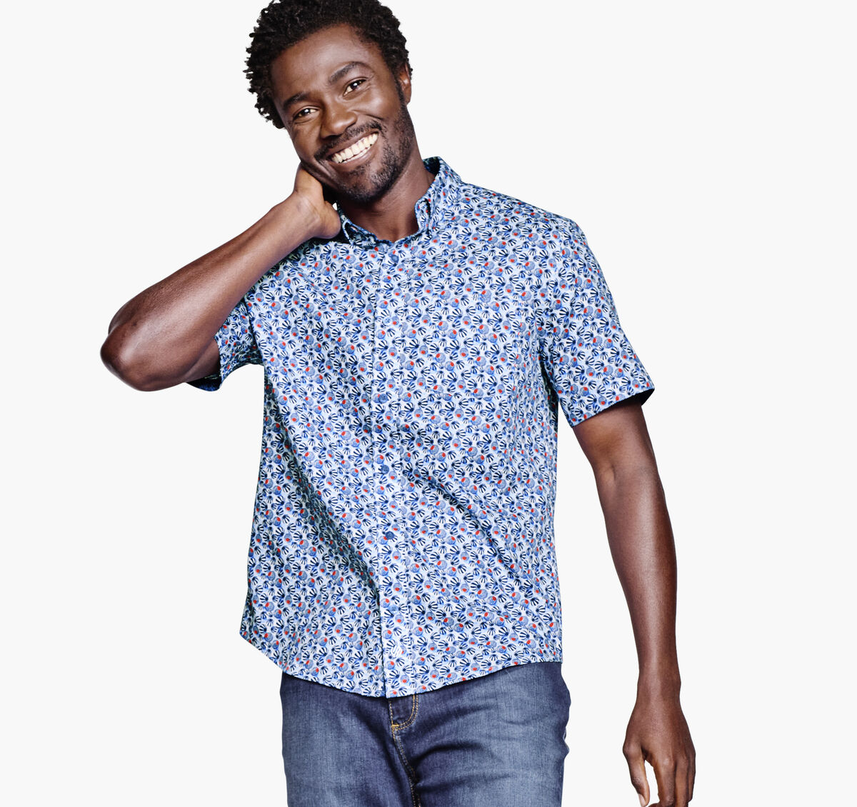 Textured Cotton Short-Sleeve Shirt image number null