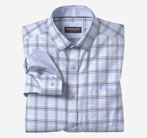 Long-Sleeve Dress Shirt - Mint Shadow Grid
