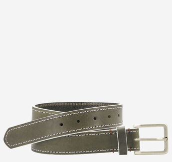 White-Edge Waxed Leather Belt