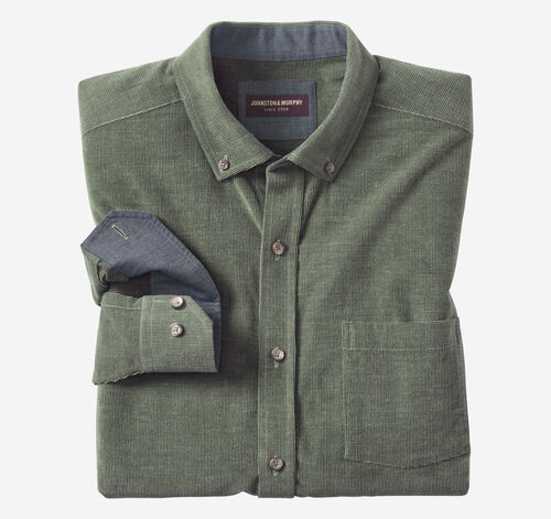 Textured Corduroy Shirt - Olive