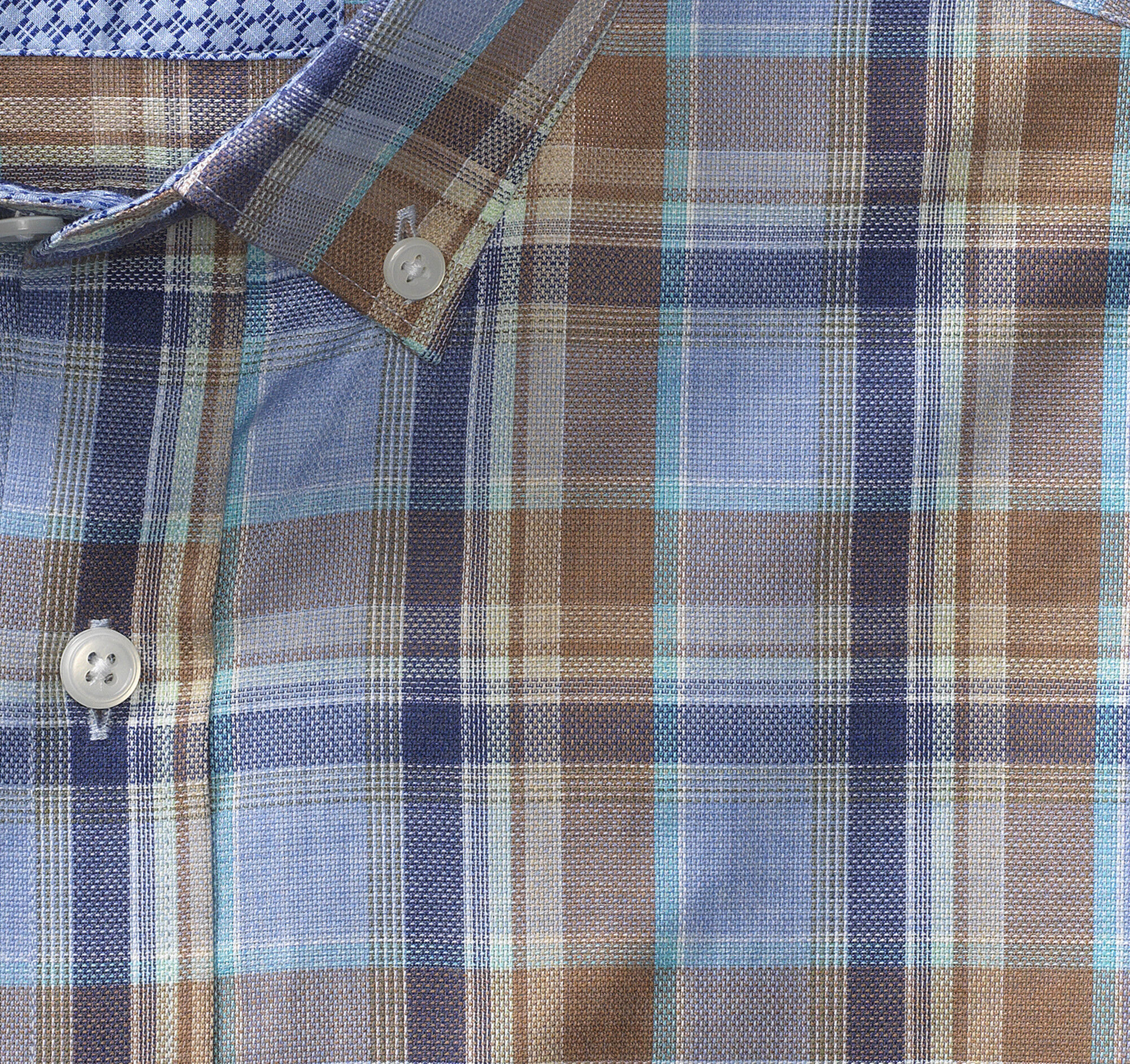 Large Plaid Oxford ButtonDown Collar Shirt Johnston & Murphy