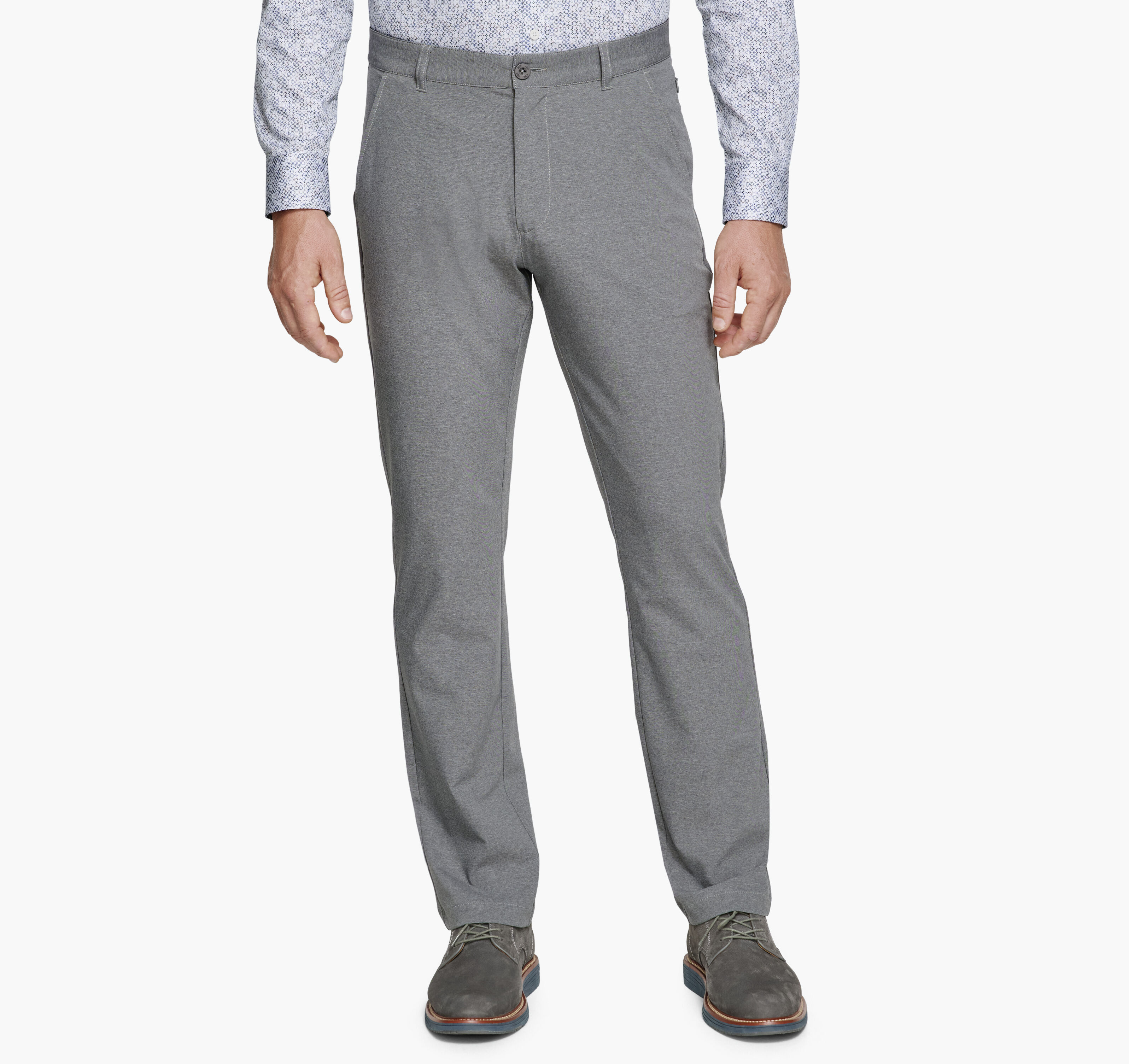 Men's XC4® Performance Flat-Front Pants in Gray Heather | Johnston
