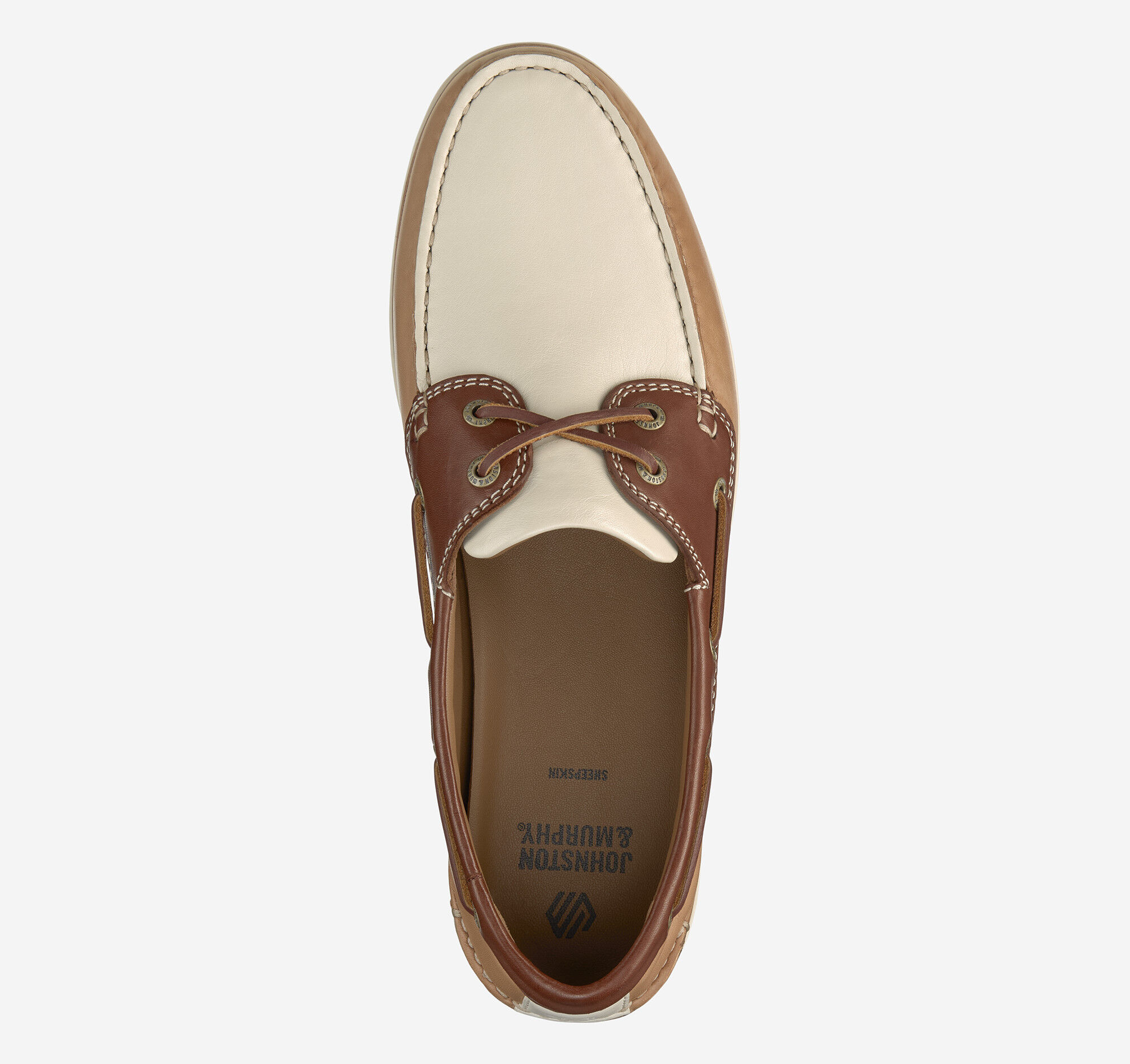 ✨セール品✨SHIPS MASTER CRAFT FOOTWEAR ダブルモンク Men's Monaco 2-Eye Boat Shoe in Tan Multi Glove Leather | Johnston
