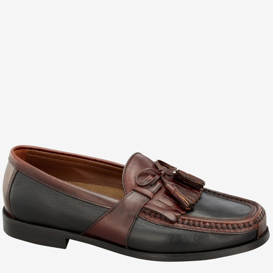 Men's Aragon II Kiltie Tassel Loafer in Black Smooth/Antique