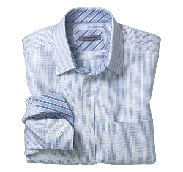 Tailored Fit Micro Squares Shirt | Johnston & Murphy