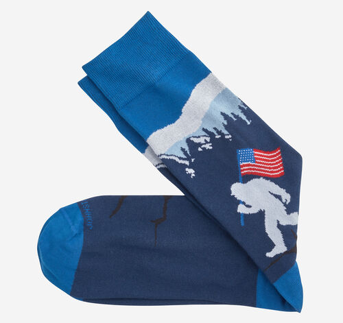 Novelty Socks - Blue Yeti and Flag