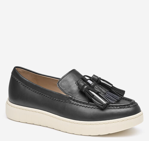 Camryn Tassel Loafer - Black Nappa Leather