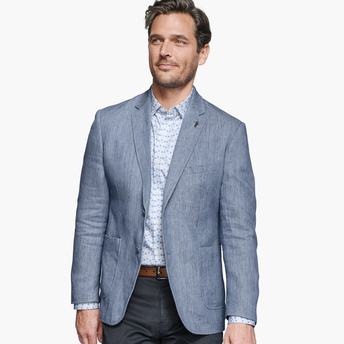 Washed Linen-Blend Blazer image number null