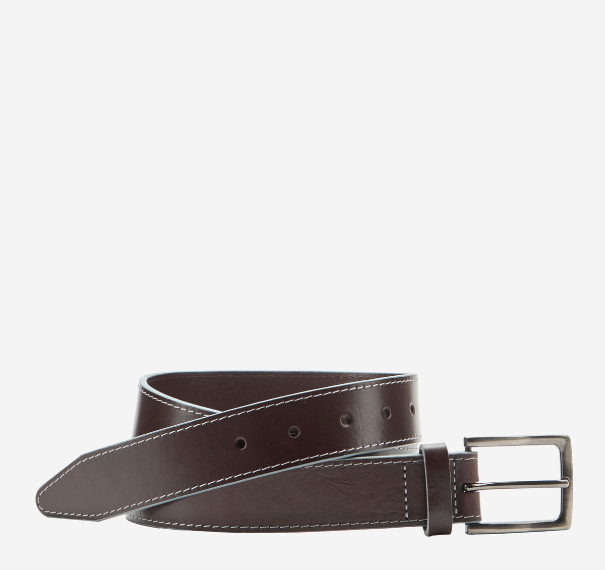 Waxy Gray-Edged Leather Belt image number null