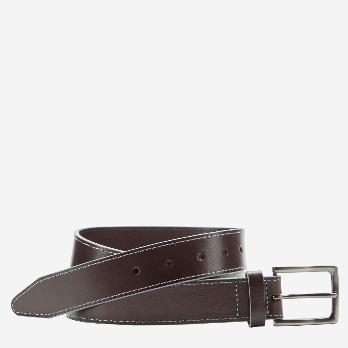 Waxy Gray-Edged Leather Belt image number null