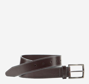 Waxy Gray-Edged Leather Belt