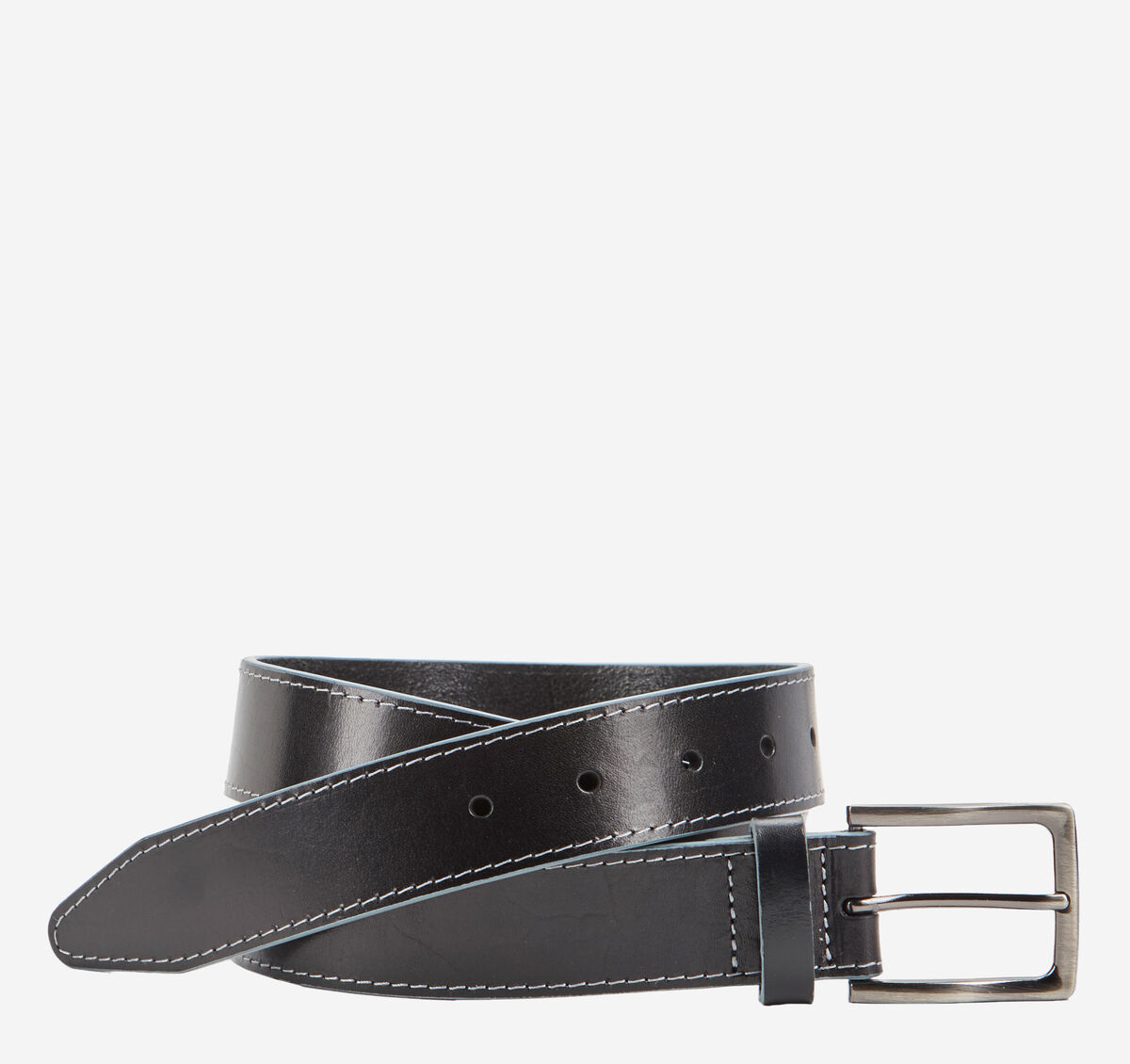 Waxy Gray-Edged Leather Belt image number null