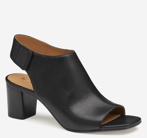 Evelyn Open-Toe Bootie - Black Glove Leather