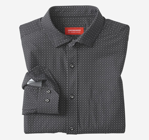 XC+&trade; Motion Long-Sleeve Print Knit Shirt - Black Circle Diamond Print