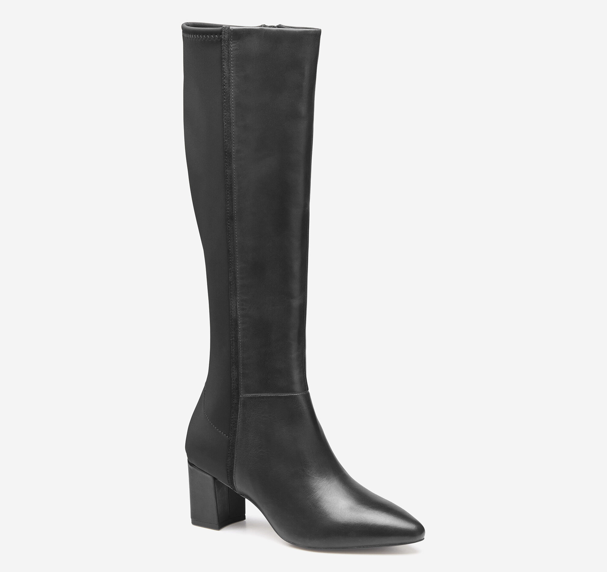 Women's Vicki Tall Boot in Black Calfskin/Spandex | Johnston & Murphy
