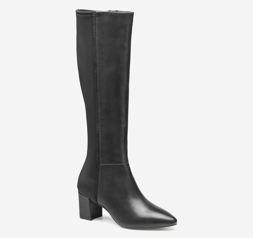 Vicki Tall Boot - Black Calfskin/Spandex