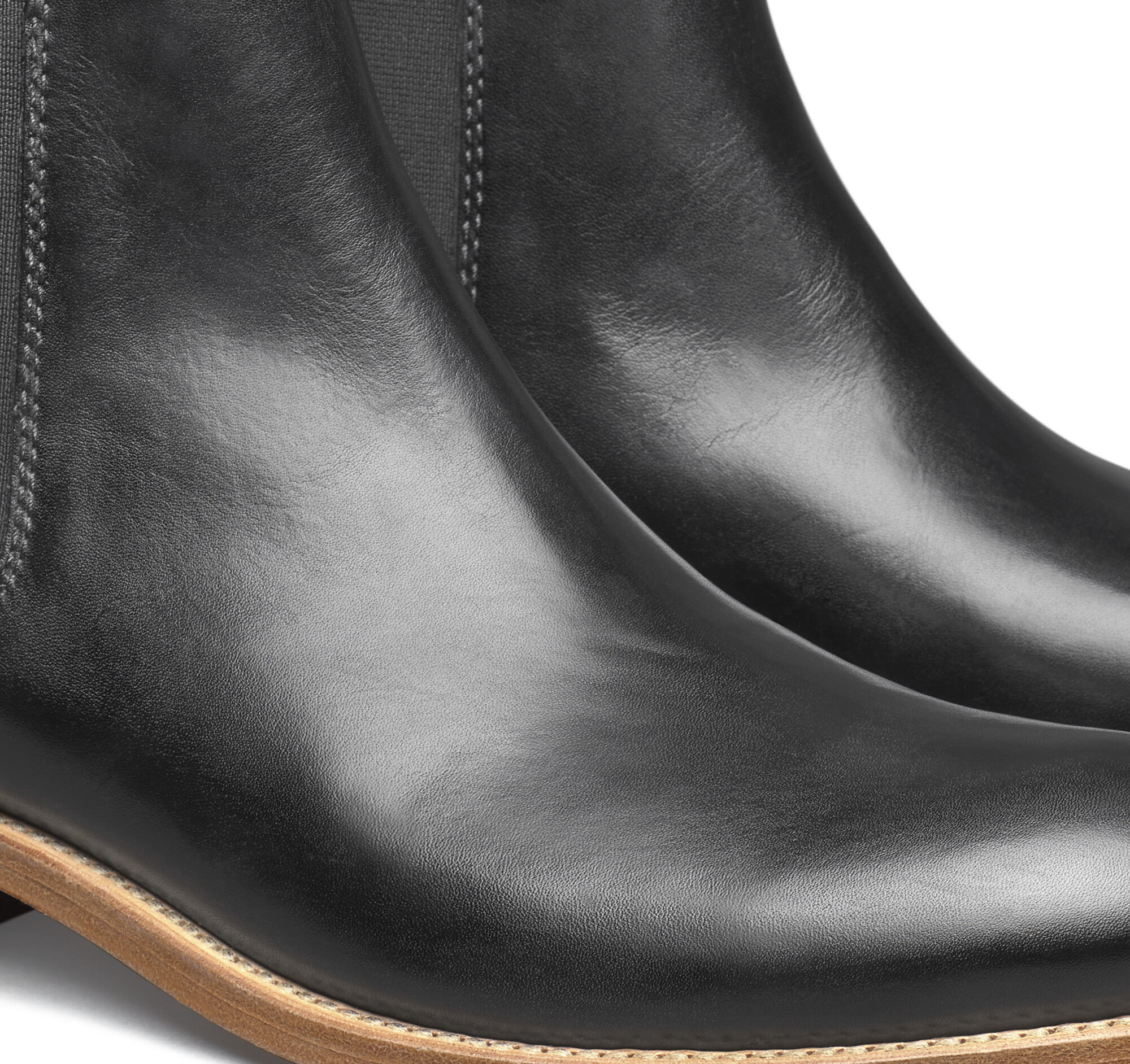 Men's Dudley Chelsea Boot in Black Dip-Dyed Calfskin | Johnston